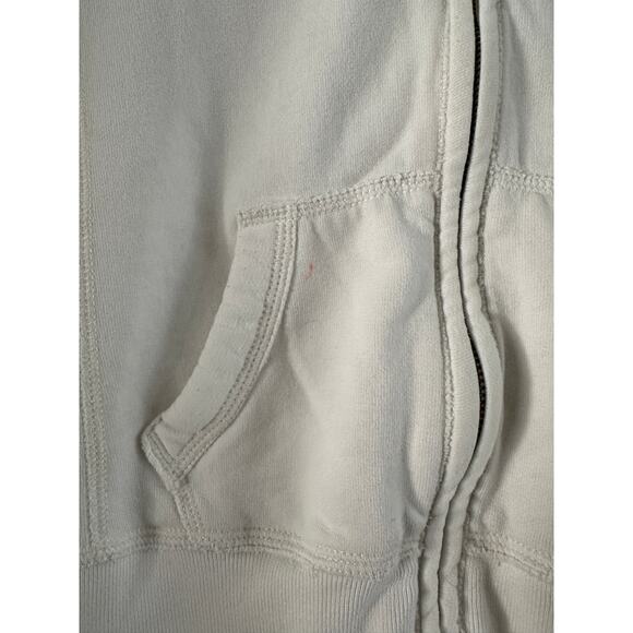 Abercrombie & Fitch White Zip-Up Hoodie - Size Small-Women's-White/Blue Y2K - Picture 8 of 8